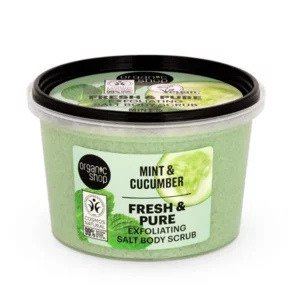 Organic Shop Fresh & Pure Exfoliante Corporal de Sal – Menta y Pepino 250 ml